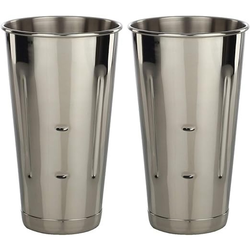 Stainless Steel Malt Milkshake Mixing Cup 2 Pack - Two Ice Cream and Milkshak